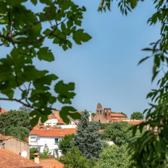 Vue sur Sorède et son église